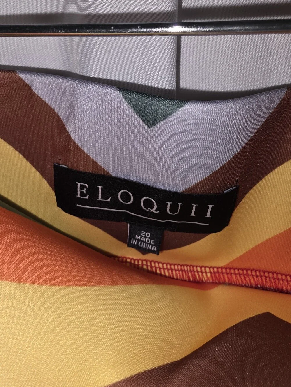 ELOQUII Colorful Chevron Pencil Skirt Retro Rainbow Geometric Plus Size 20